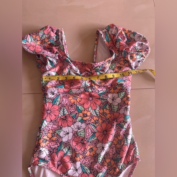 CAT & JACK Big Girls One Piece Floral Print Pink Swimwear | XL (14) - Picture 5 of 10